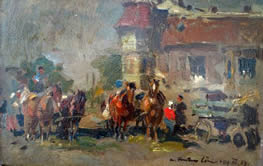 Horses and wagons in the streets of Tata - Lovak és kocsik a Tata utcáin
