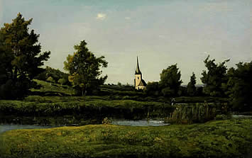 Henri Joseph Harpignies - Vue d'un village