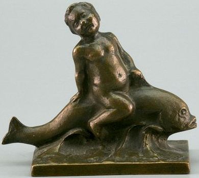 Peter Poeppelmann: Boy riding on a Dolphin