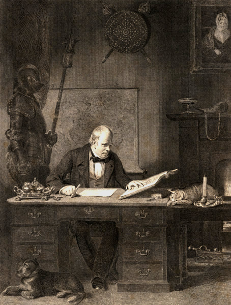Sir Walter Scott at his desk